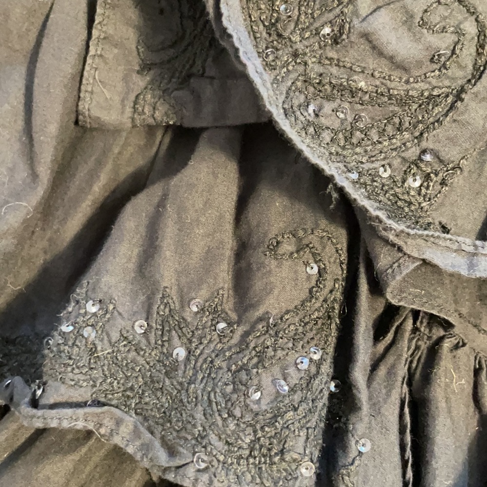 All Saints Spitalfields Sequined Embroidered Deconstructed Asymmetrical Dress - Picture 3 of 5